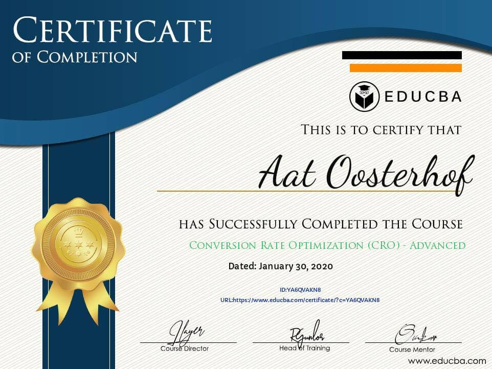 Aat Oosterhof - Educba - Conversion Rate Optimization CRO - Advanced