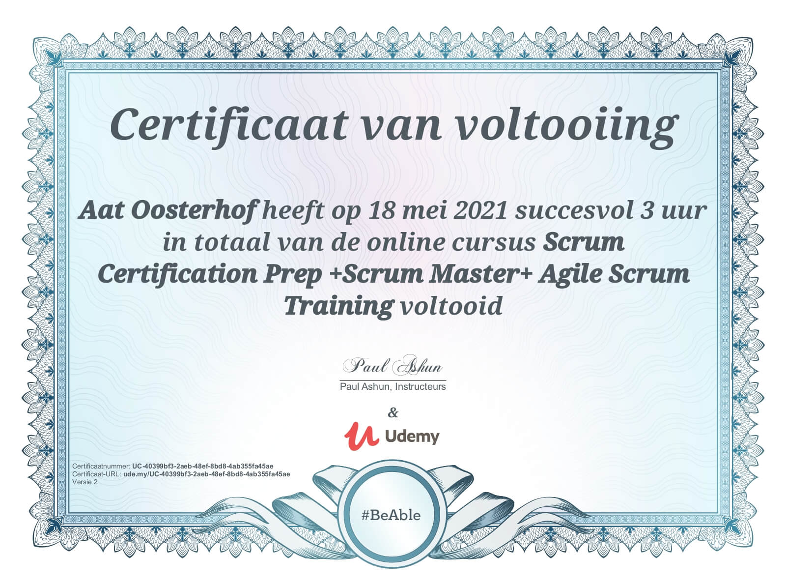 Udemy - Scrum Certification Prep +Scrum Master+ Agile Scrum Training Aat Oosterhof