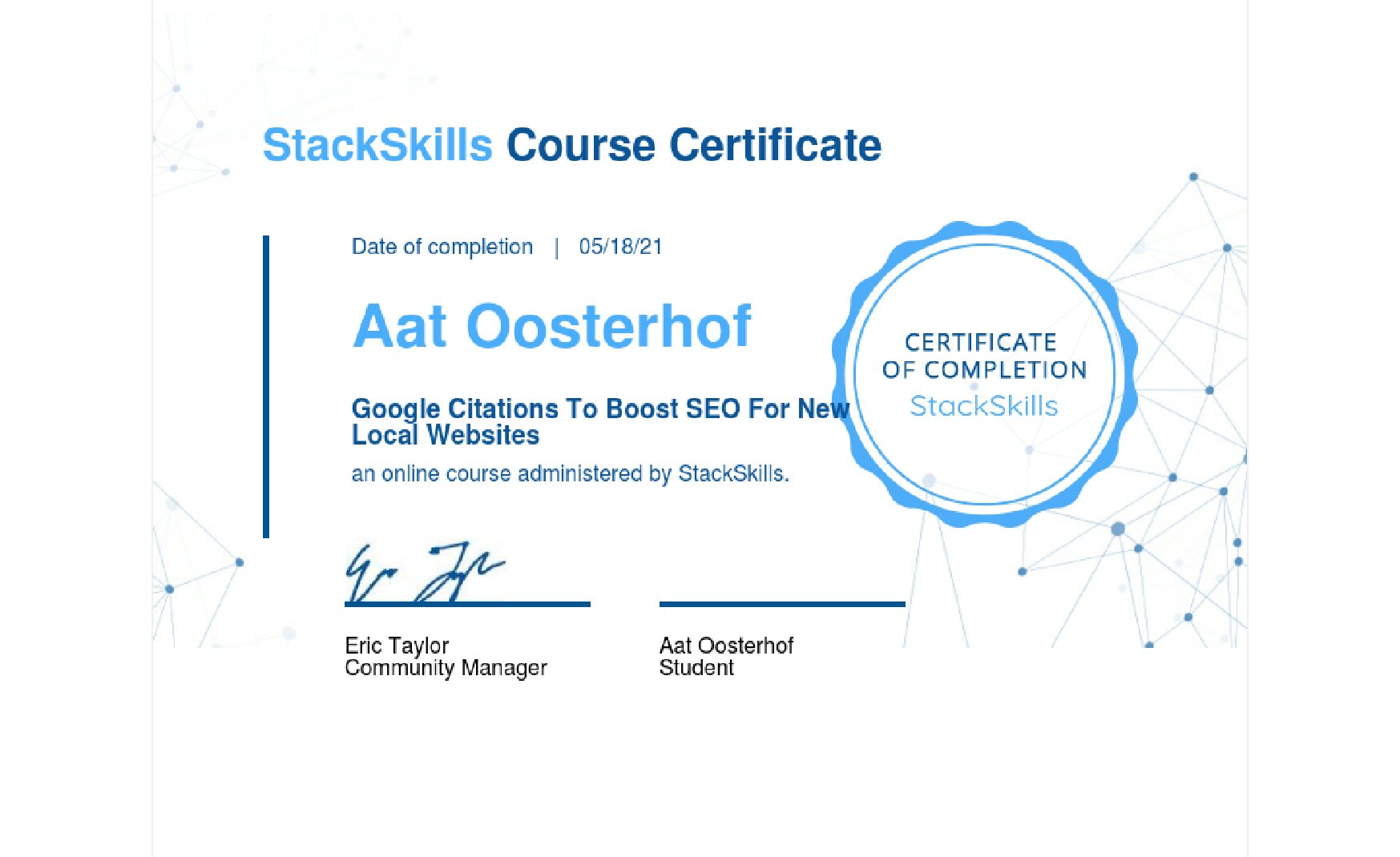 The Ultimate Guide To Google AdWords an online course administered by StackSkills.